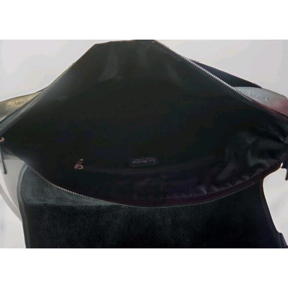 NWT Le Donne Full Flap Over Shoulder Leather Bag Black Leather Purse Classic - Picture 5 of 6